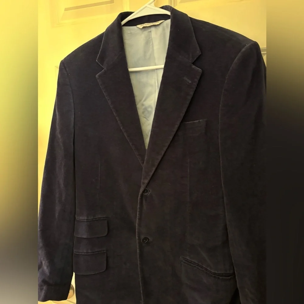 Perry Ellis Men’s Slim Fit Cotton Velvet Blazer in Navy, Size 38 Reg - Picture 6 of 11
